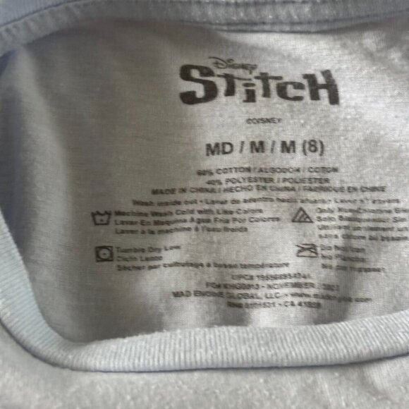 Disney Stitch blue short sleeve graphic tee in size 8 - Picture 4 of 4